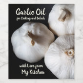 Drei ganze Gewänder Flaschen Weißes Knoblauchöl Weinetikett (Einzelnes Label)