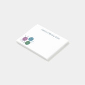 Drei Garnbällchen, Stricknadeln, Ihr Name Post-it Klebezettel (angewinkelt)