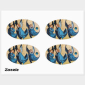 DREI GEBIETE IN BLAU OVALER AUFKLEBER (Blatt)