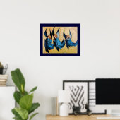 DREI GEBIETE IN BLAU POSTER (Heimbüro)