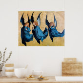 DREI GEBIETE IN BLAU POSTER (Küche)