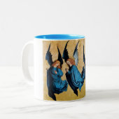 DREI GEBIETE IN BLAU ZWEIFARBIGE TASSE (Vorderseite Links)