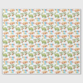 Drei Geburtstagspartys Geschenkpapier (Flach)