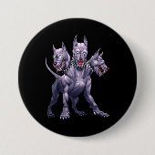 Drei gehackte Hunde Cerberus Button (Vorderseite)