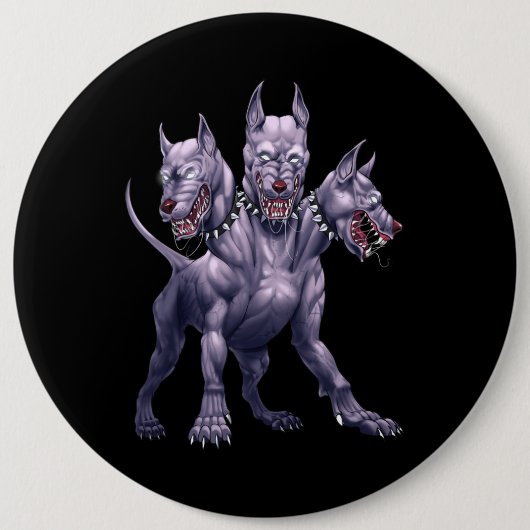 Drei gehackte Hunde Cerberus Button (Vorderseite)