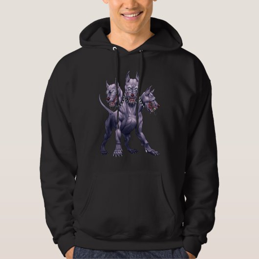 Drei gehackte Hunde Cerberus Hoodie (Vorderseite)