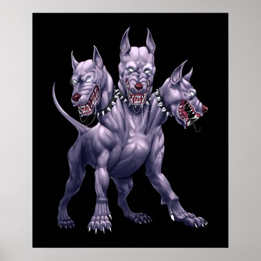 Drei gehackte Hunde Cerberus Poster (Vorne)