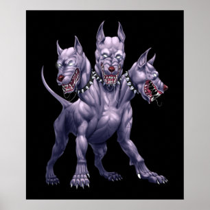 Drei gehackte Hunde Cerberus Poster