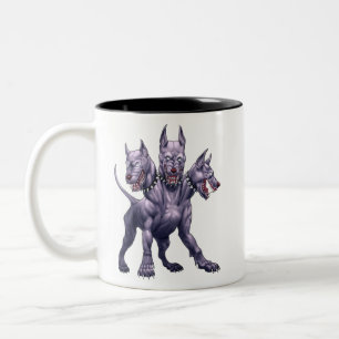 Drei gehackte Hunde Cerberus Zweifarbige Tasse