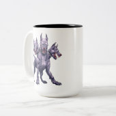 Drei gehackte Hunde Cerberus Zweifarbige Tasse (Vorderseite Links)