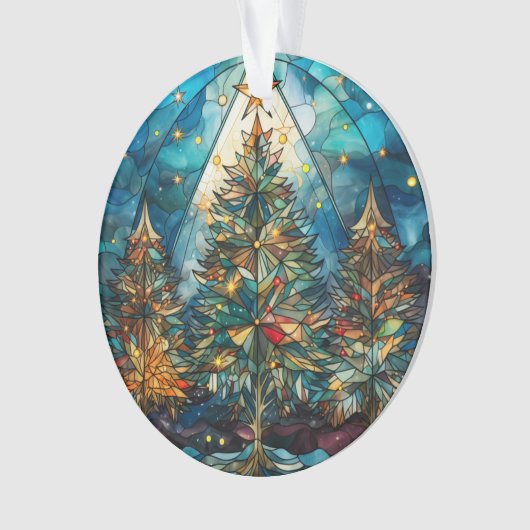 Drei gehärtete Glasbäume Ornament (Vorderseite)