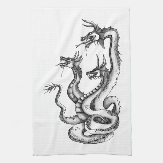 Drei gehärtete Hydra-Designs Geschirrtuch (Vertikal)