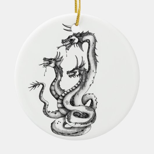 Drei gehärtete Hydra-Designs Keramik Ornament (Vorne)