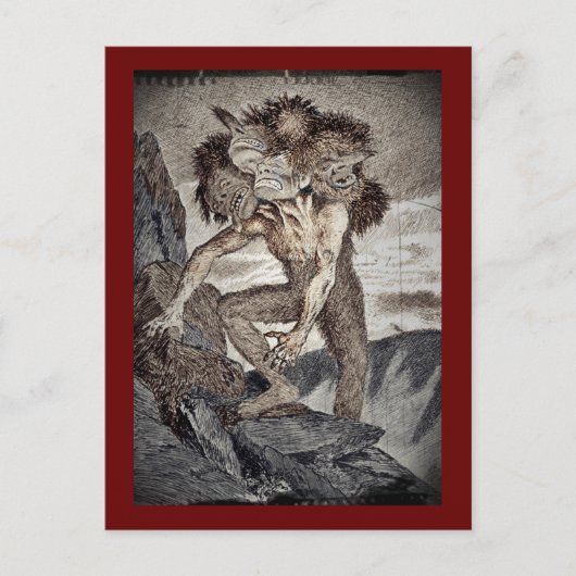 Drei geheuerte Monster Postkarte (Vorderseite)