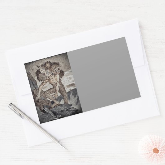 Drei geheuerte Monster Rechteckiger Aufkleber (Umschlag)