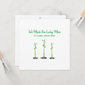 Drei geile glückliche Bamboo Wir bewegten Ankündig Karte (Vorderseite/Rückseite Beispiel)