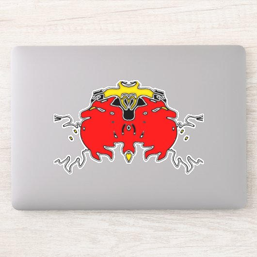 Drei Geister blühen (rot) Aufkleber (Computer)
