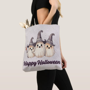 Drei Geister Hexenhüte Silber Frohes Halloween Tasche