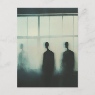 Drei Geister im Fenster Postkarte
