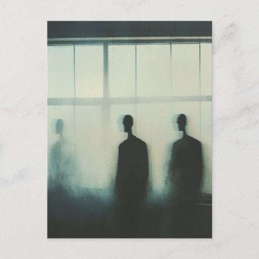 Drei Geister im Fenster Postkarte (Vorderseite)