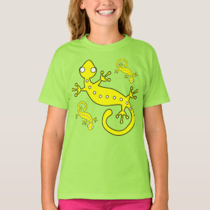 Drei gelbe abstrakte Eidechsen T-Shirt