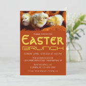 Drei gelbe Chips, Gelb & Orange Osterbrunch Ankündigung (Stehend Vorderseite)