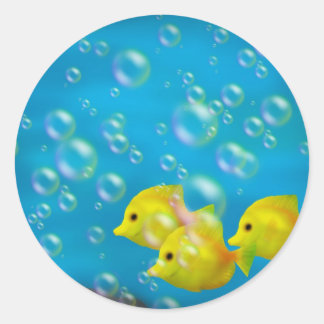 Drei gelbe Fische - Aufkleber