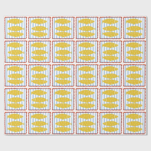 Drei gelbe Fische Geschenkpapier (Flach)