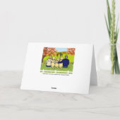 Drei gelbe Labradoren und Eltern im Herbst Karte (Rückseite)