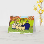 Drei gelbe Labradoren und Eltern im Herbst Karte (Gelbe Blume)
