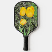 Drei gelbe Tulissen / Pickleball Schläger (Rückseite)