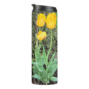 Drei gelbe Tulissen / Thermosbecher