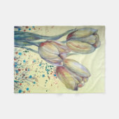 Drei gelbe Tulpen-Bouquet Fleecedecke (Vorderseite (Horizontal))