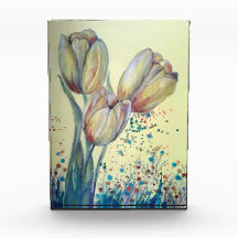 Drei gelbe Tulpen-Bouquet
