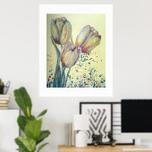 Drei gelbe Tulpen-Bouquet Poster (Heimbüro)