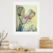 Drei gelbe Tulpen-Bouquet Poster (Küche)