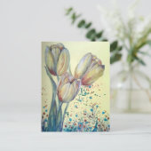 Drei gelbe Tulpen-Bouquet Postkarte (Stehend Vorderseite)