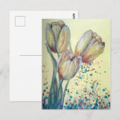 Drei gelbe Tulpen-Bouquet Postkarte (Vorne/Hinten)