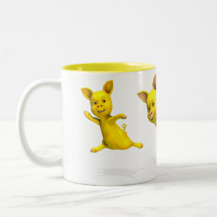 Drei Gelbschweine Zweifarbige Tasse
