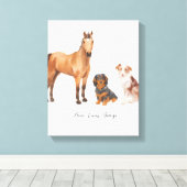 Drei geliebte Haustiere Leinwanddruck (Insitu (Holzboden))