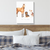 Drei geliebte Haustiere Leinwanddruck (Insitu (Schlafzimmer))