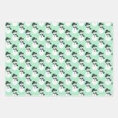 Drei Gemusterte Snowman-Designs Geschenkpapier Set (Vorderseite 2)