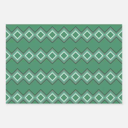 Drei Gemusterte Snowman-Designs Geschenkpapier Set (Vorderseite)