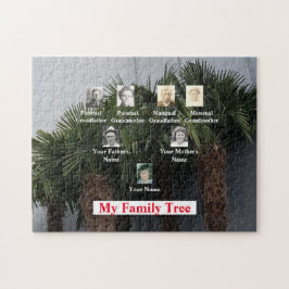 Drei-Generation-Familienbaum mit Palmen Puzzle