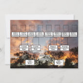 Drei-Generation-Foto-Baumreihe mit Orange Sunse Einladung (Vorderseite)