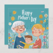 Drei Generationen Muttertagskarte Feiertagskarte (Vorne/Hinten)