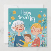 Drei Generationen Muttertagskarte Feiertagskarte (Vorderseite)