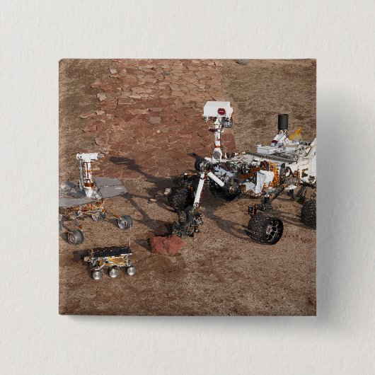 Drei Generationen von Mars-Rover. Button (Vorderseite)