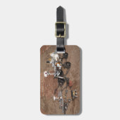 Drei Generationen von Mars-Rover. Gepäckanhänger (Vorderseite vertikal)