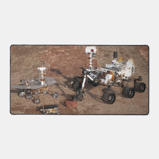 Drei Generationen von Mars-Rover. Schreibtischunterlage (Vorderseite)